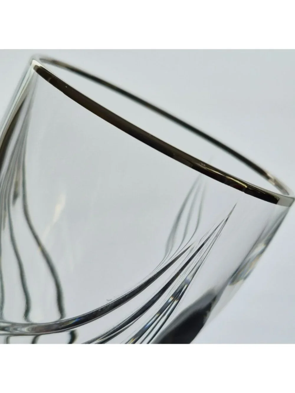 Lenox Debut Platinum Crystal Goblet Set of 2, Swirl Design, Elegant Drinkware